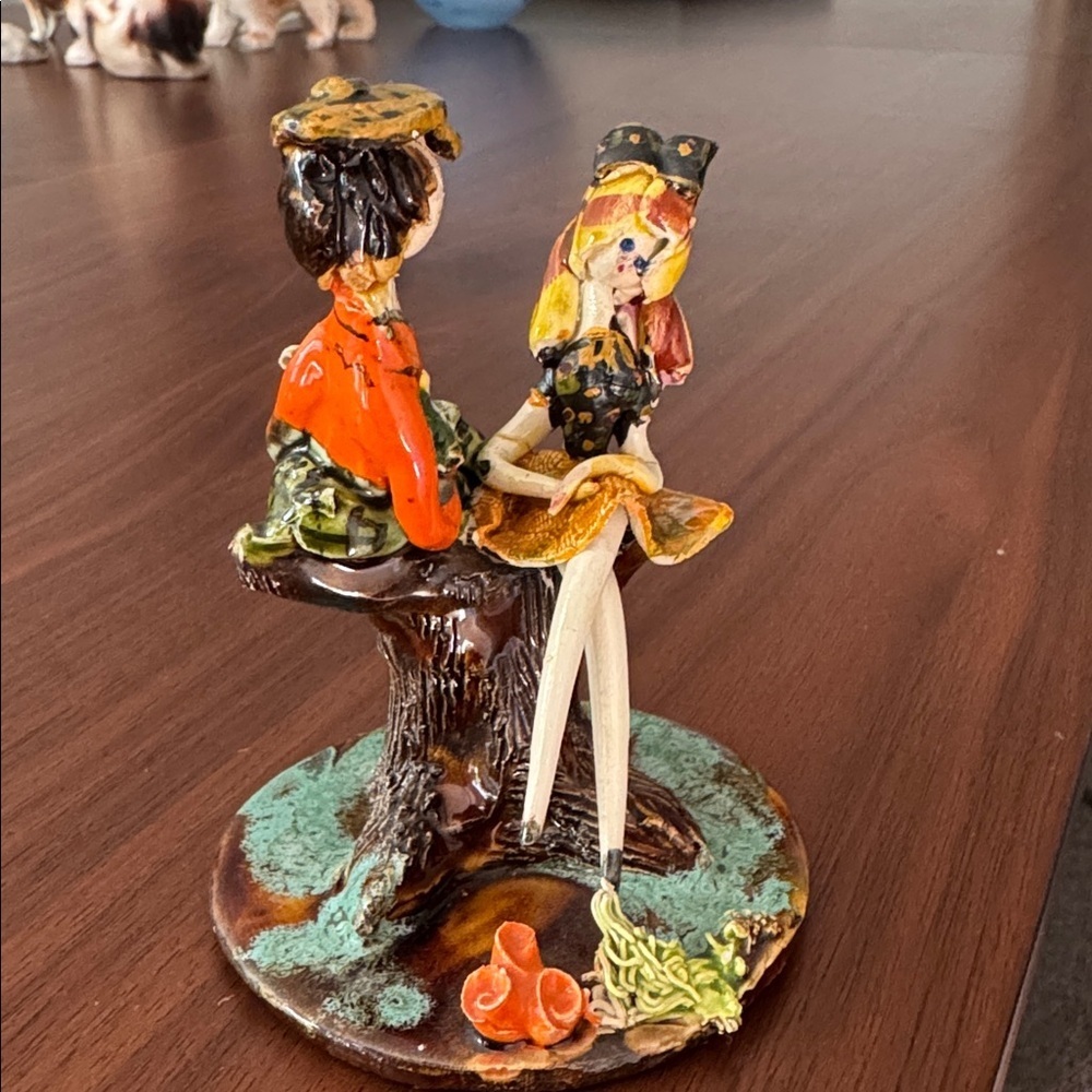 LUCIEN NEUQUELMAN French Porcelain Figural Grouping, vintage, MCM, majolica,